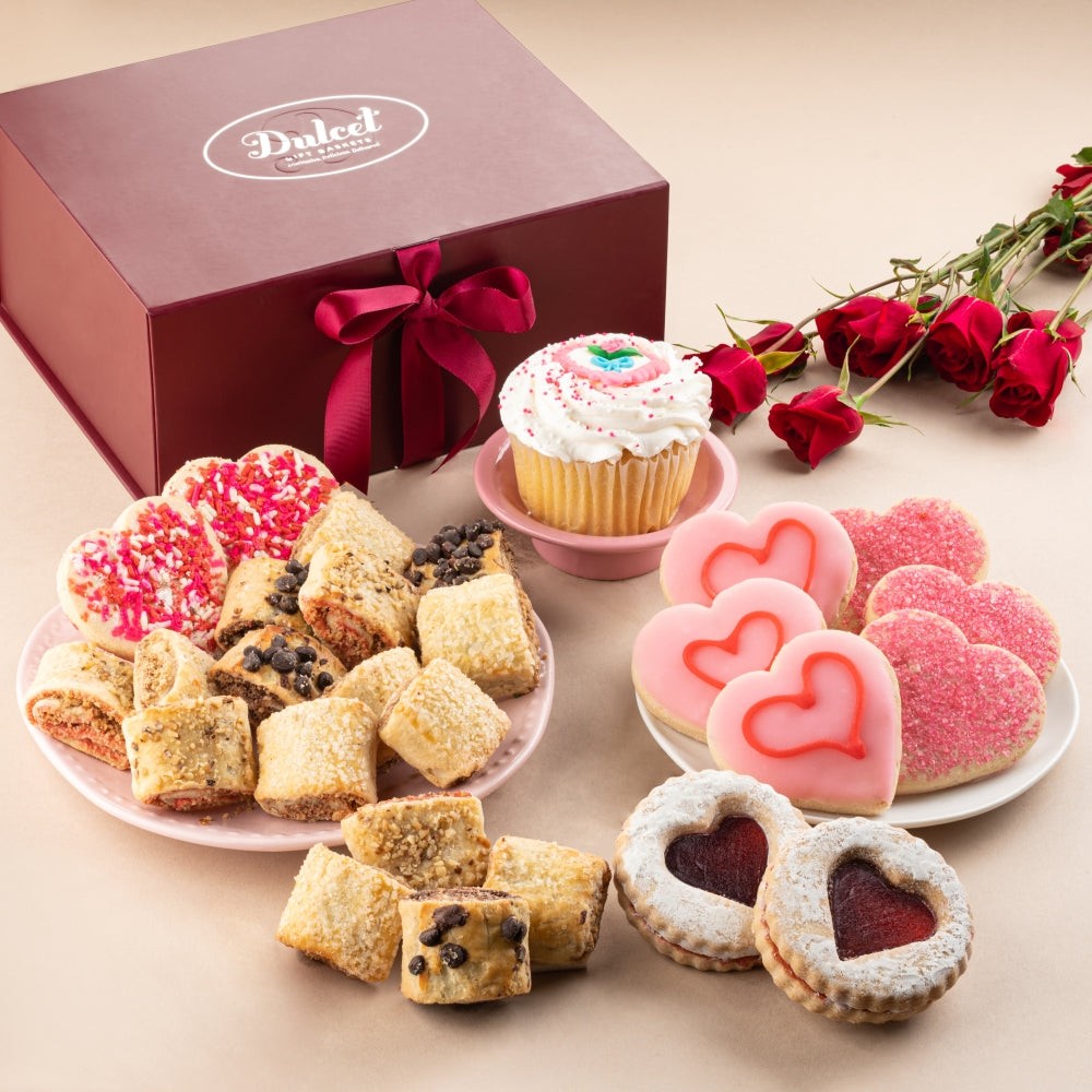 Cookie and Cupcake Heart Collection Box - Dulcet Gift Baskets