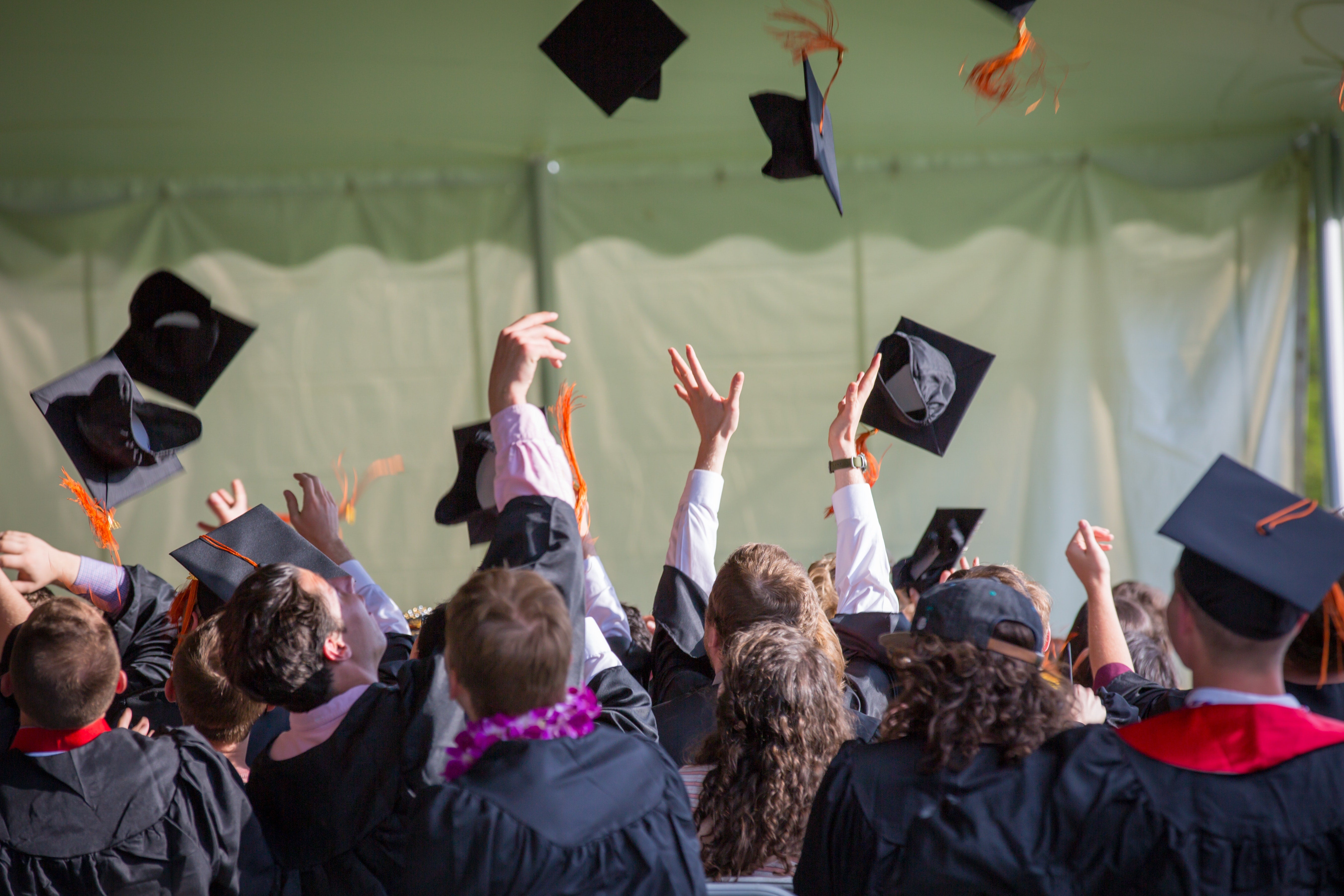 graduation throwing of cap