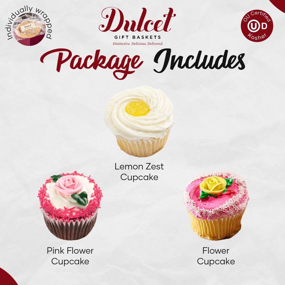 Mothers Day Flower Cupcake Assortment - Dulcet Gift Baskets