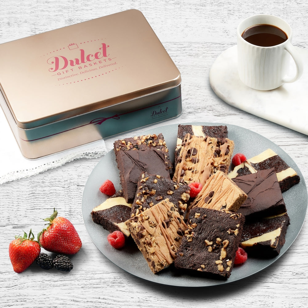 Dulcet Chocolate Brownie Tin - Dulcet Gift Baskets