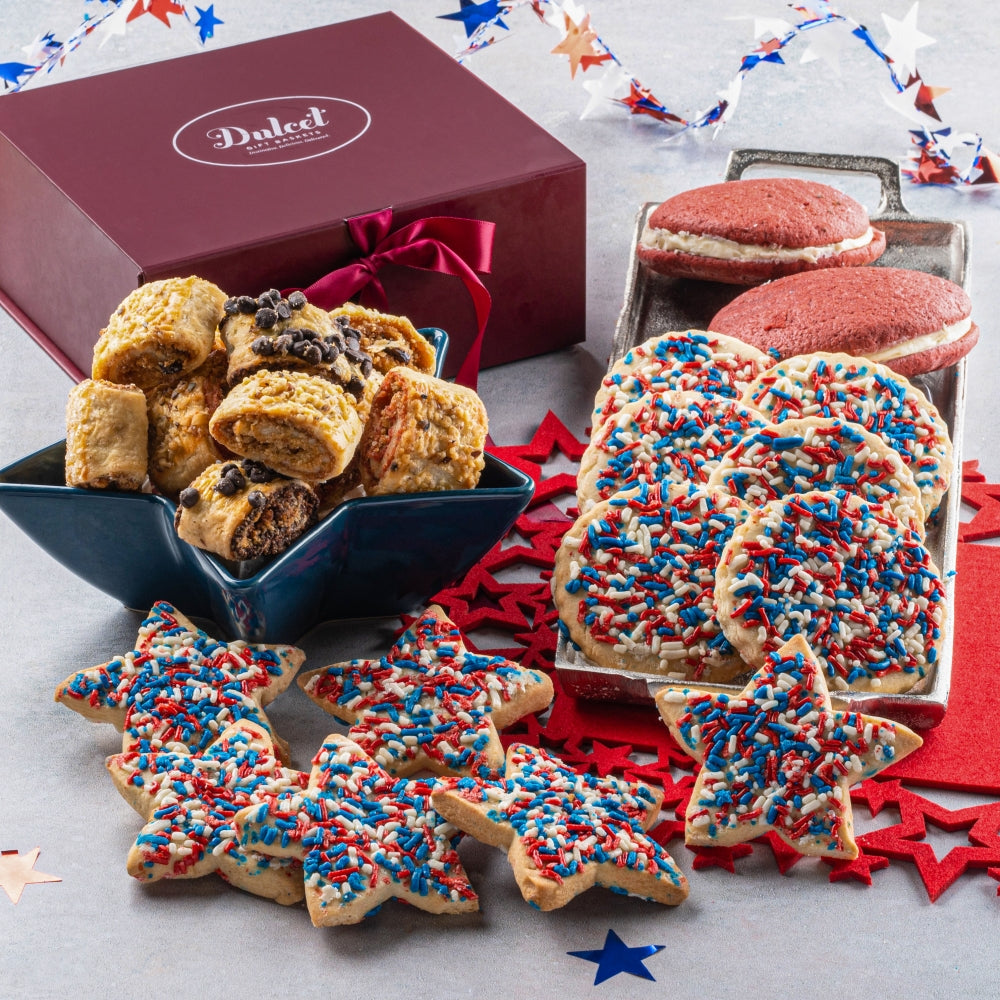 Patriotic Cookie & Rugelah Gourmet Gift Box - Dulcet Gift Baskets