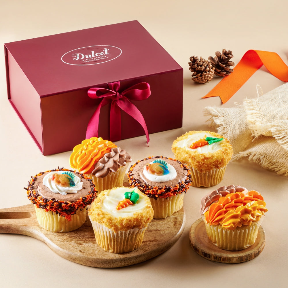 Thanksgiving Cupcake Assortment Gift Basket - Dulcet Gift Baskets