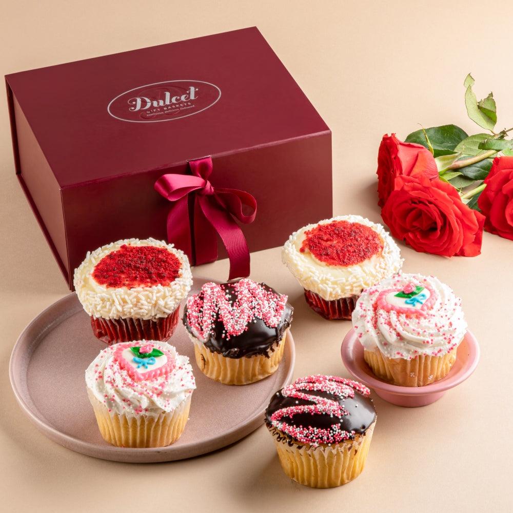 Valentine’s Day Heart Cupcake Assortment - Dulcet Gift Baskets