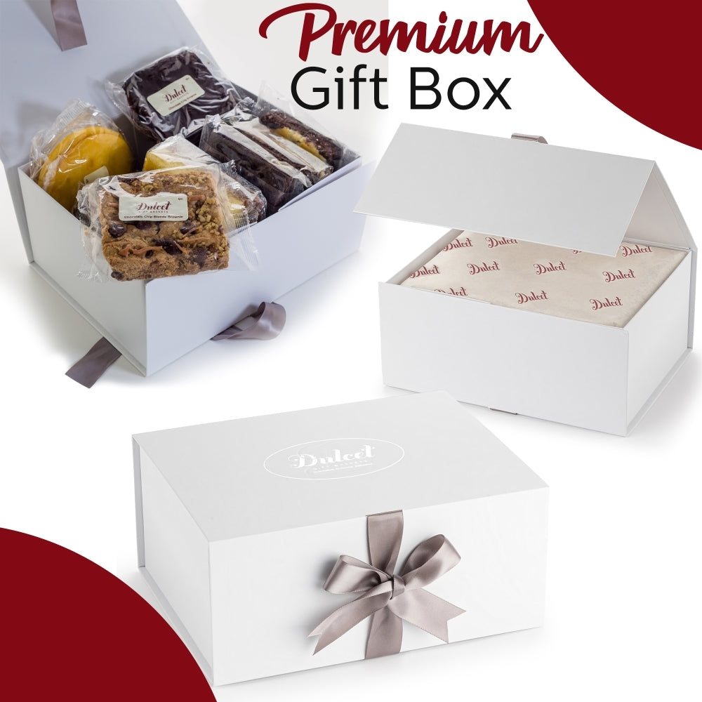 Deluxe White Hanukkah Gift Box - Dulcet Gift Baskets
