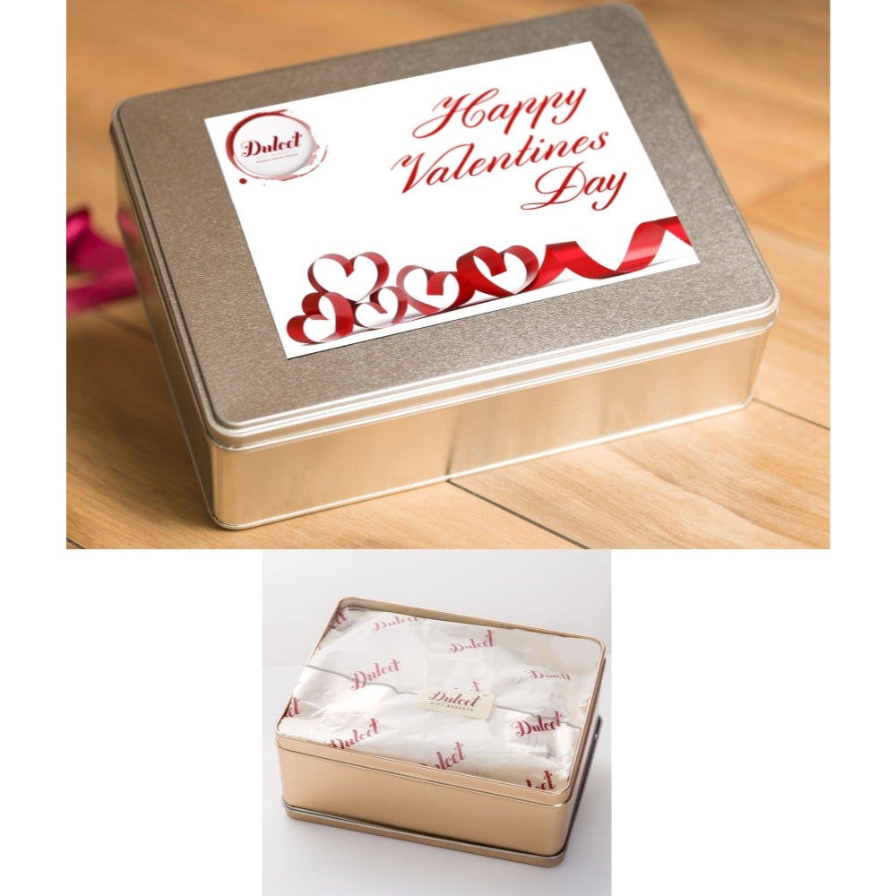 Valentines Day Gourmet Gift Tin - Dulcet Gift Baskets
