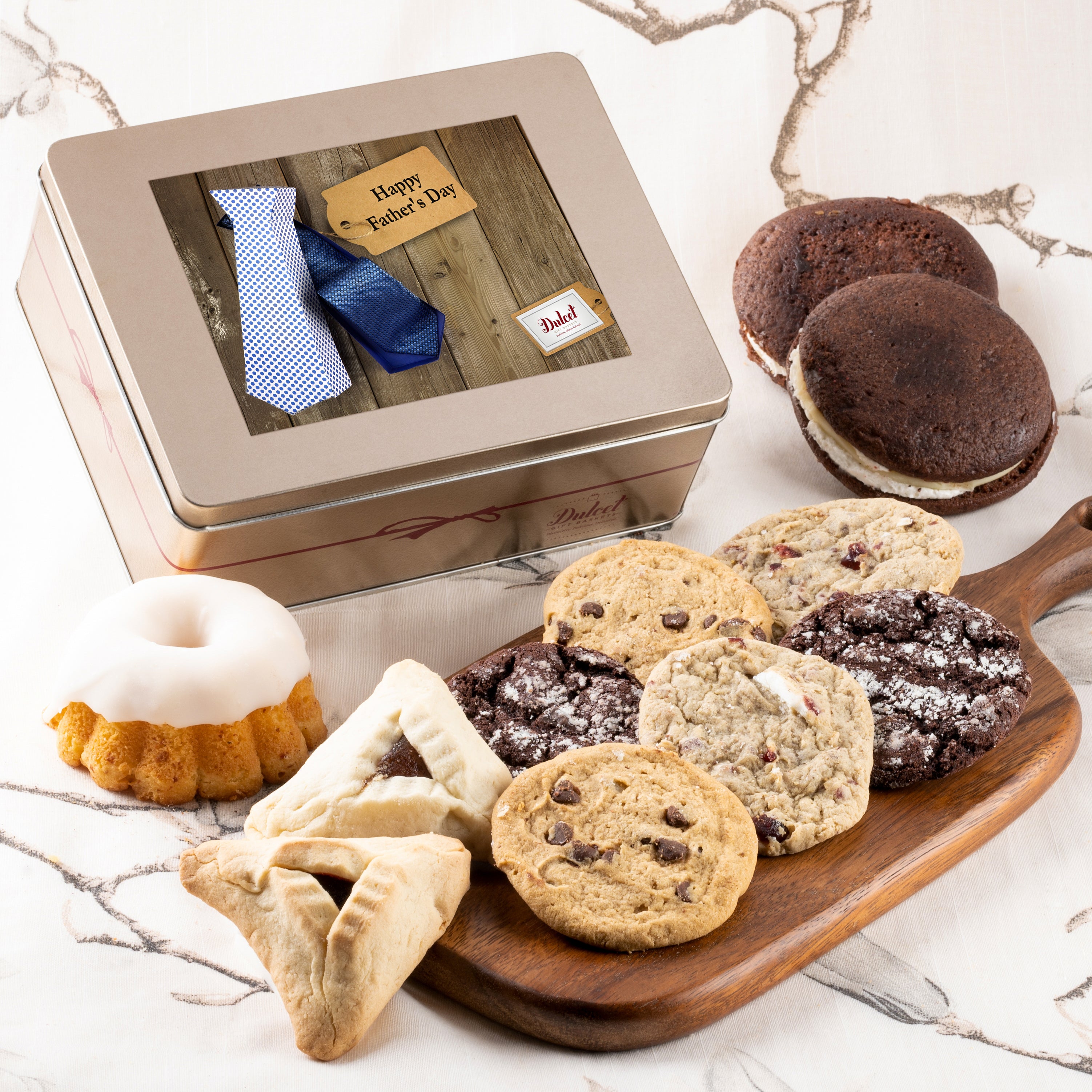 Tasteful Treats Tin Gift Basket - Dulcet Gift Baskets