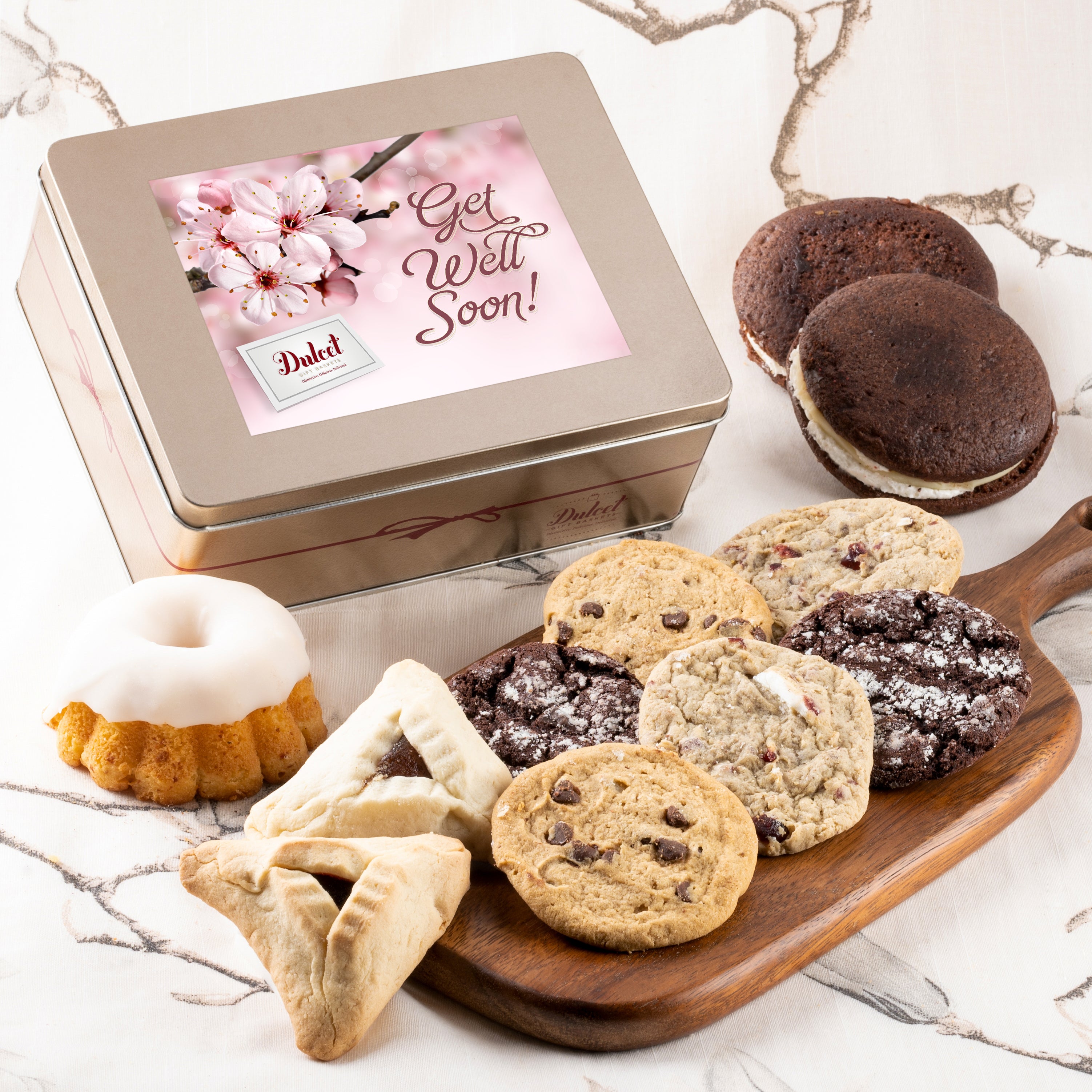 Tasteful Treats Tin Gift Basket - Dulcet Gift Baskets