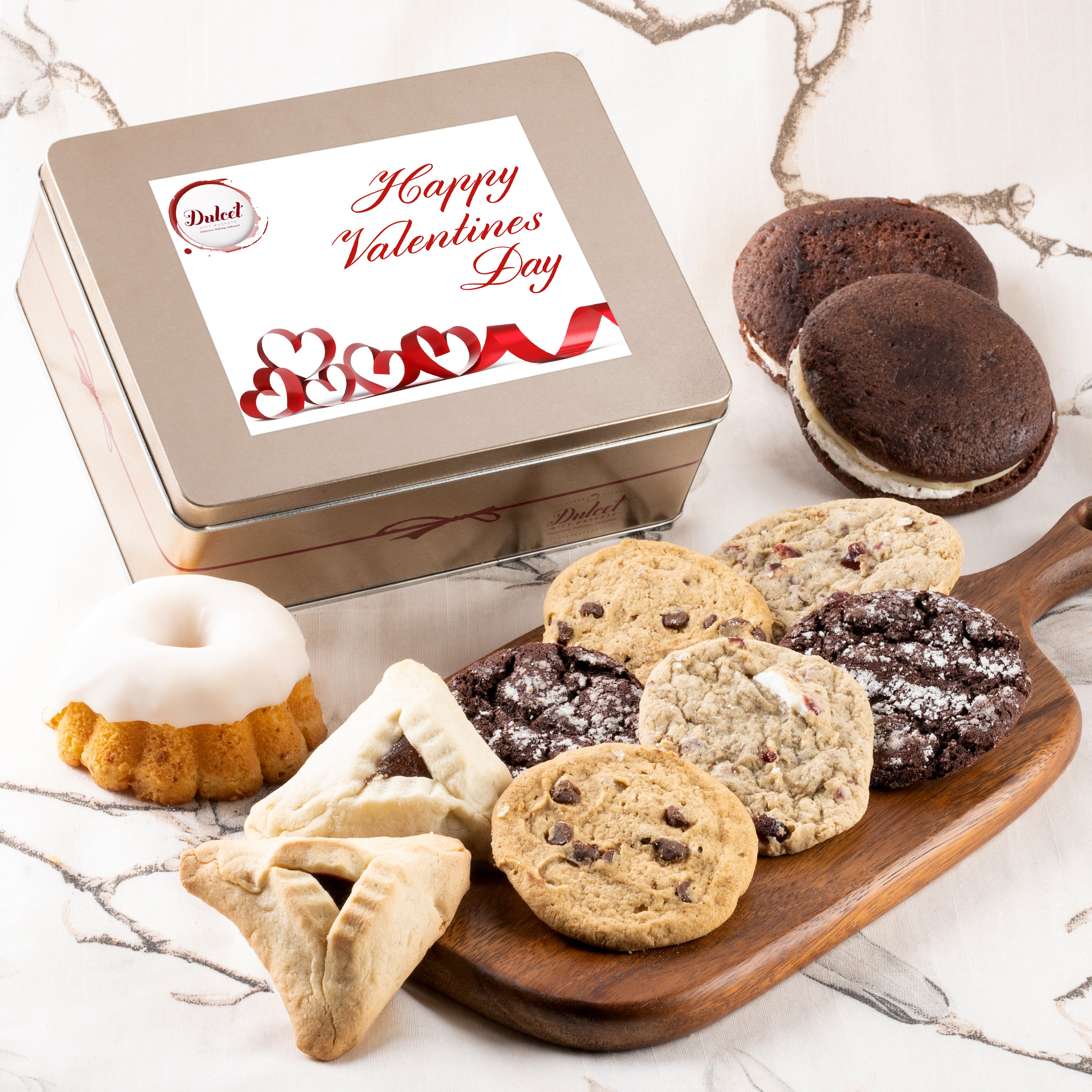 Tasteful Treats Tin Gift Basket - Dulcet Gift Baskets