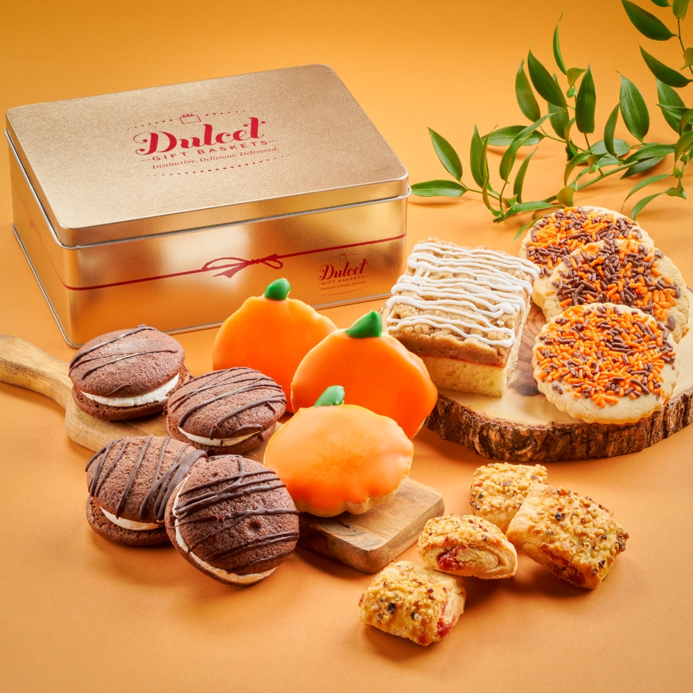 Gourmet Harvest Cookie and Treats Tin - Dulcet Gift Baskets