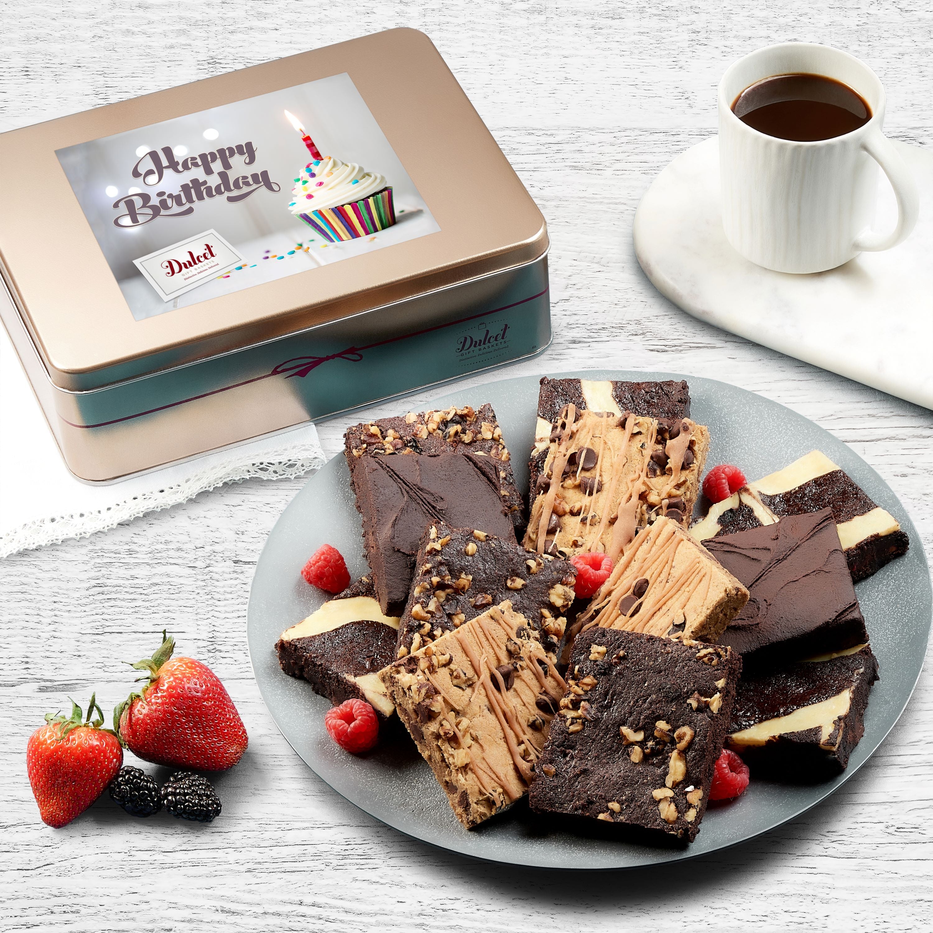 Dulcet Chocolate Brownie Tin - Dulcet Gift Baskets