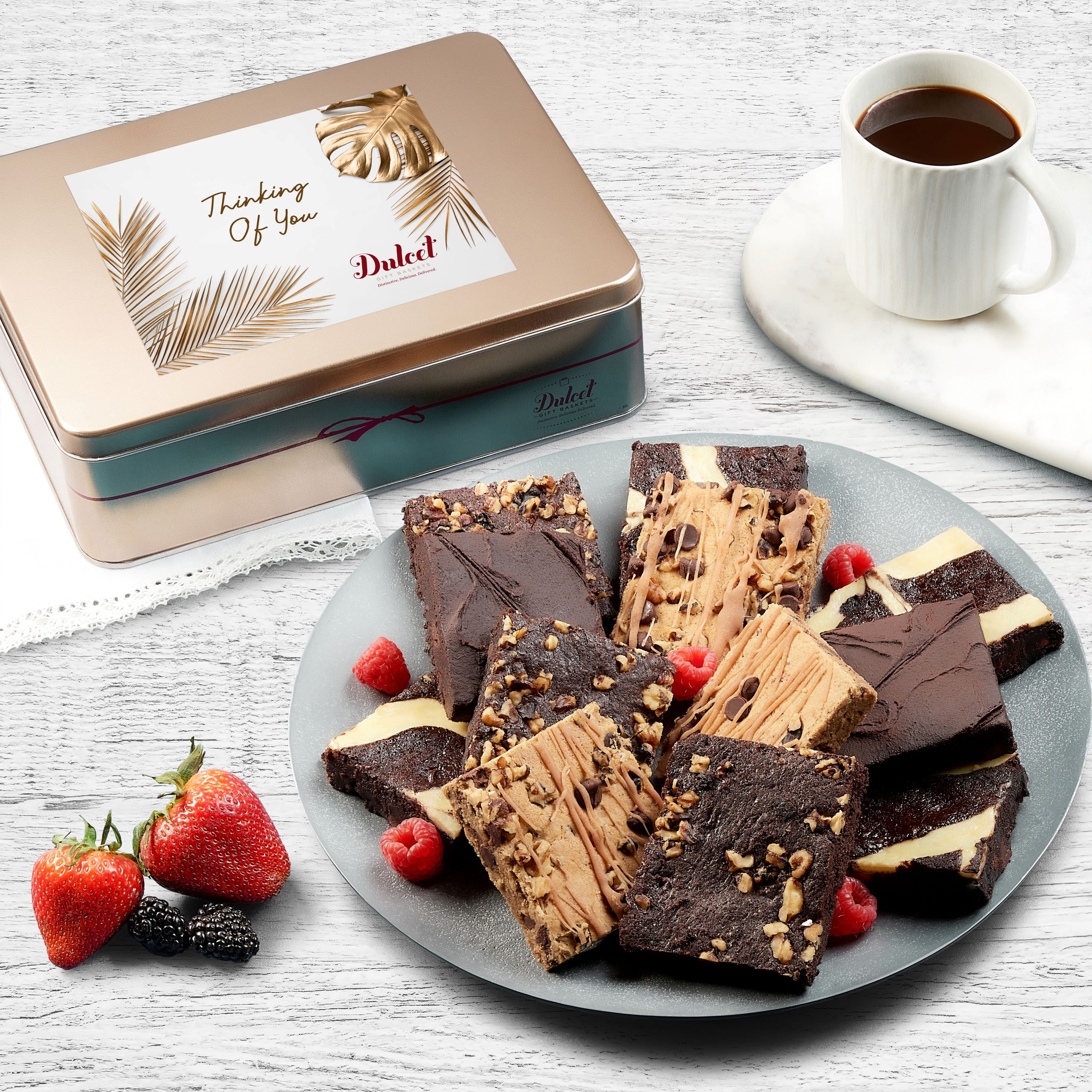 Dulcet Chocolate Brownie Tin - Dulcet Gift Baskets