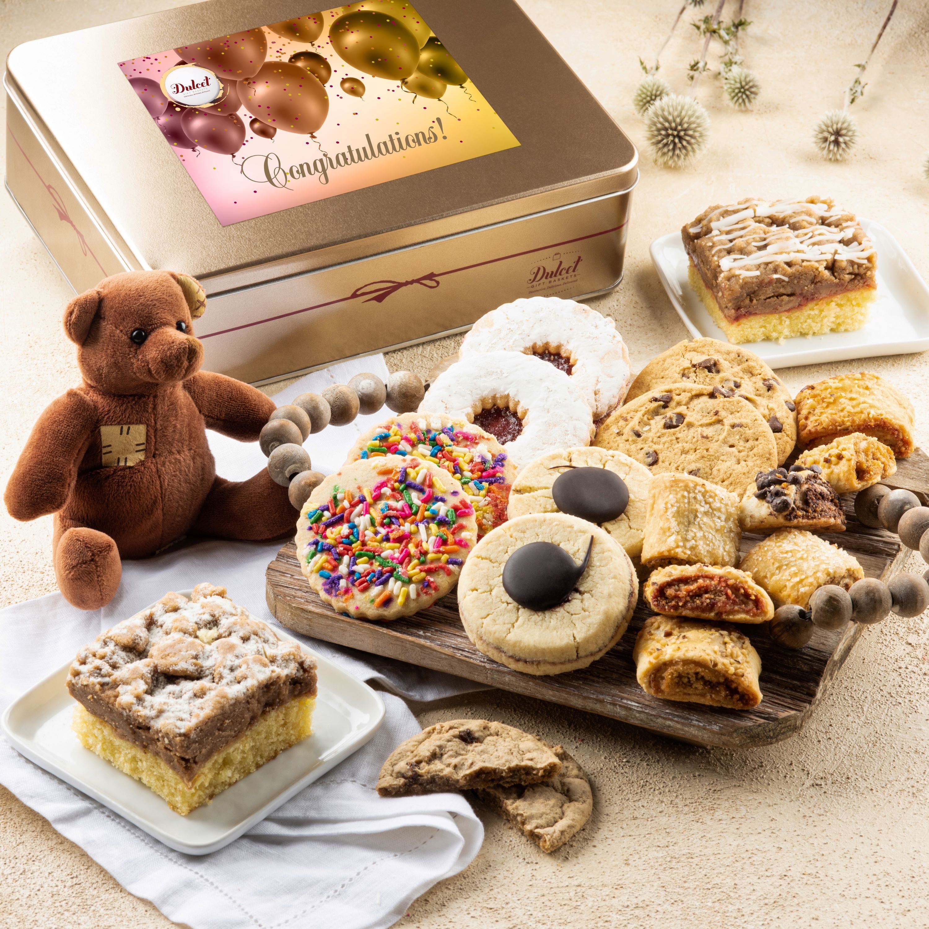 Get Well Deluxe Pastry Gift Tin - Dulcet Gift Baskets