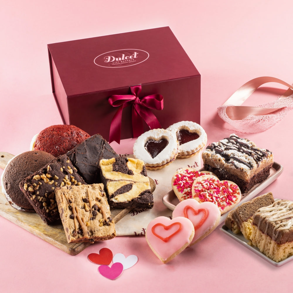 Grand Valentines Deluxe Bakery Gift Basket - Dulcet Gift Baskets