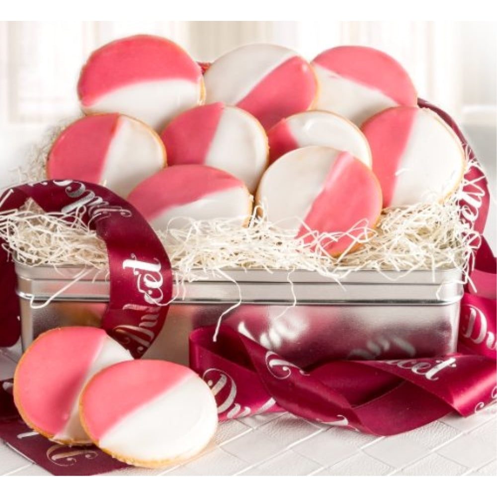 Pink and White Favorite Cookie Tin - Dulcet Gift Baskets