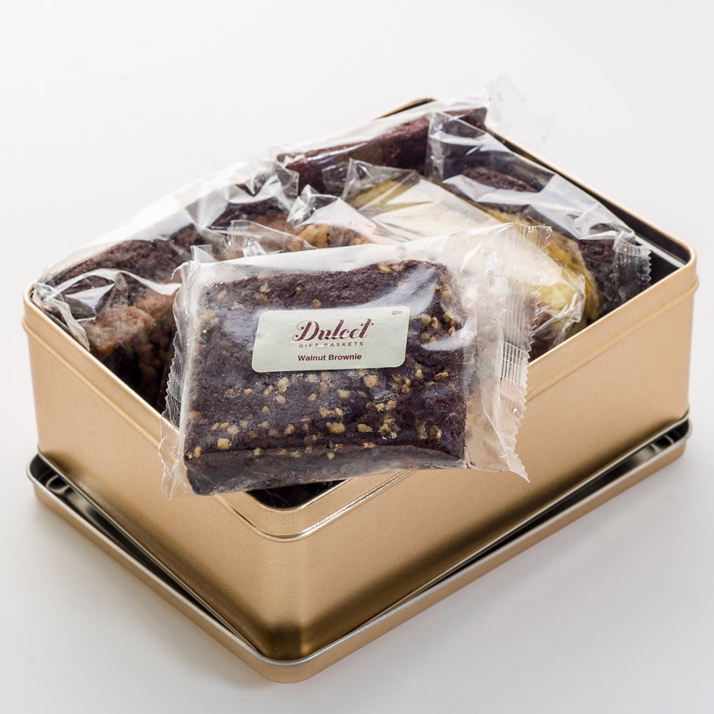 Dulcet Chocolate Brownie Tin - Dulcet Gift Baskets