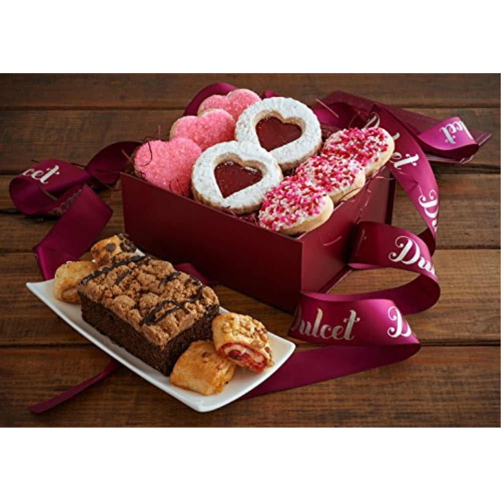 Classic Heart Sugar Cookies Gift Basket - Dulcet Gift Baskets