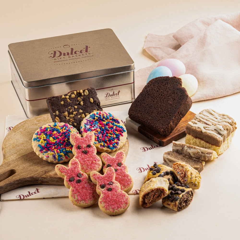 Gourmet Easter Treats Cookie Tin - Dulcet Gift Baskets