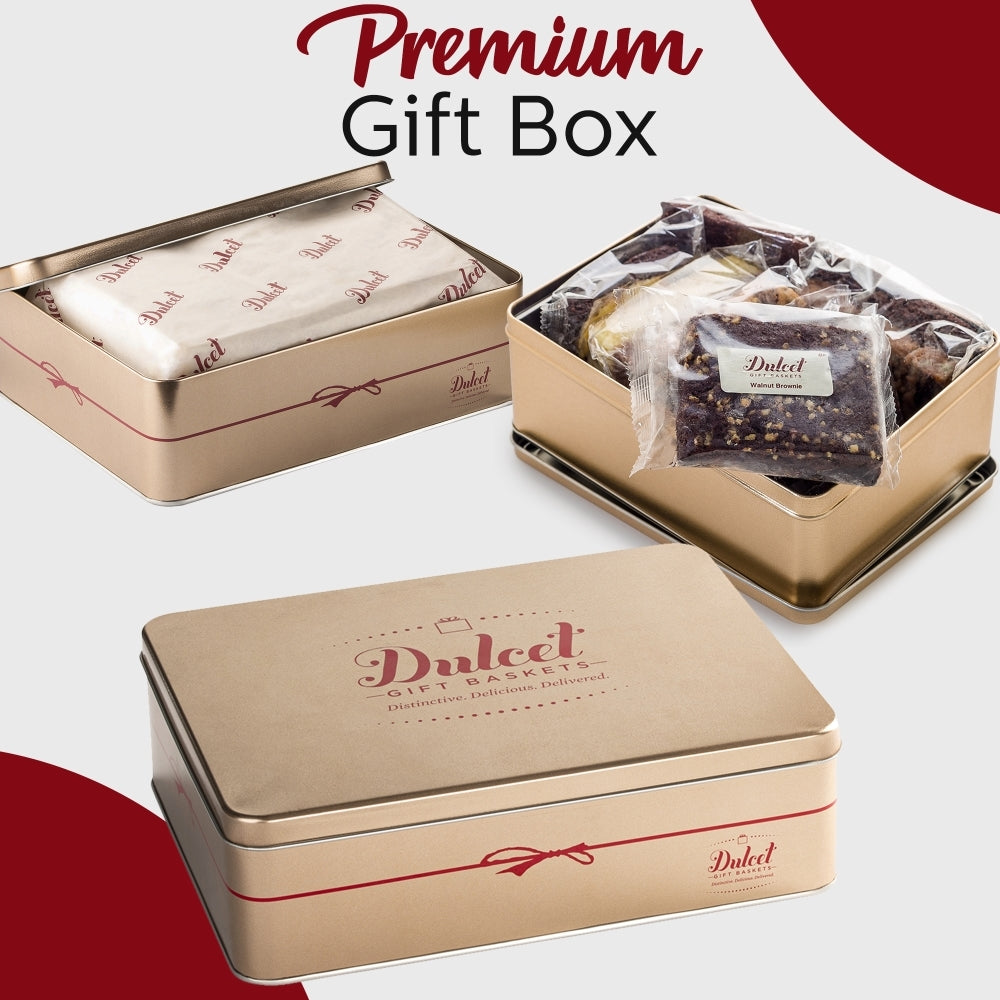 Tasteful Treats Tin Gift Basket - Dulcet Gift Baskets