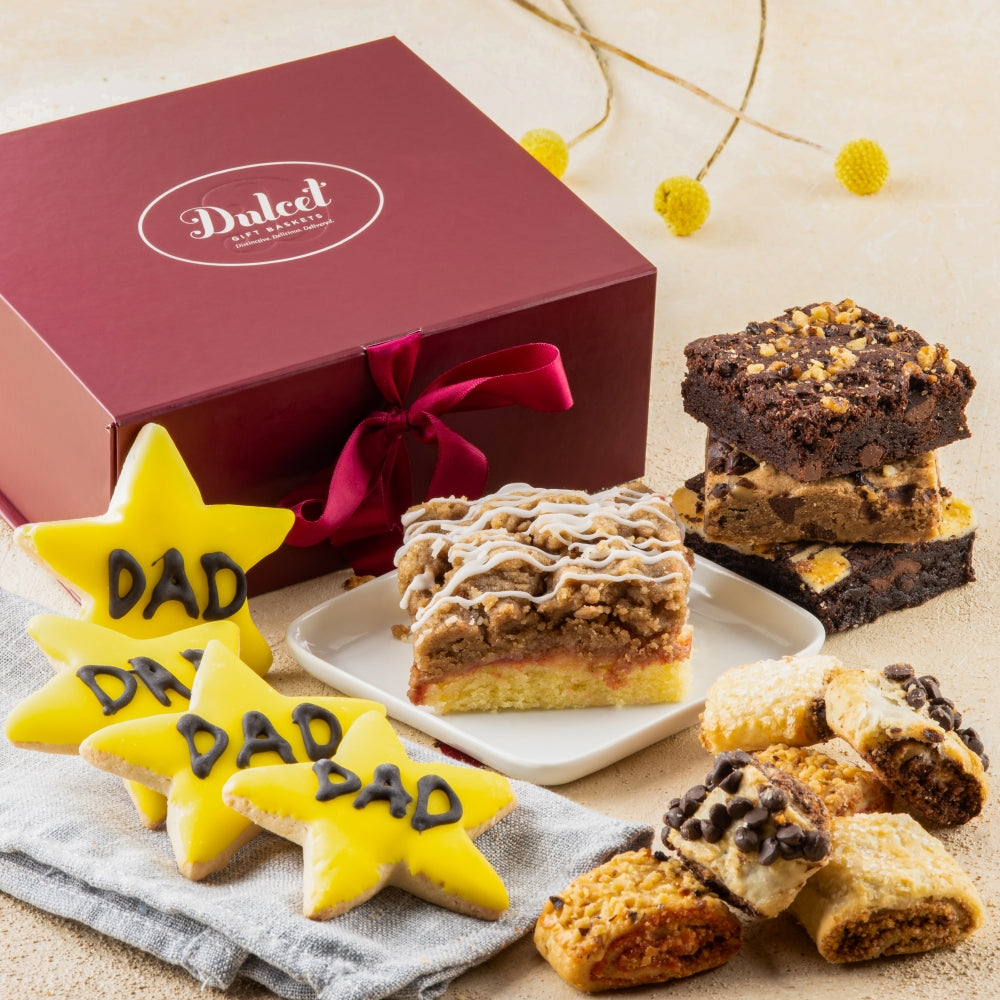 #1 Dad Star Cookies Gourmet Basket - Dulcet Gift Baskets
