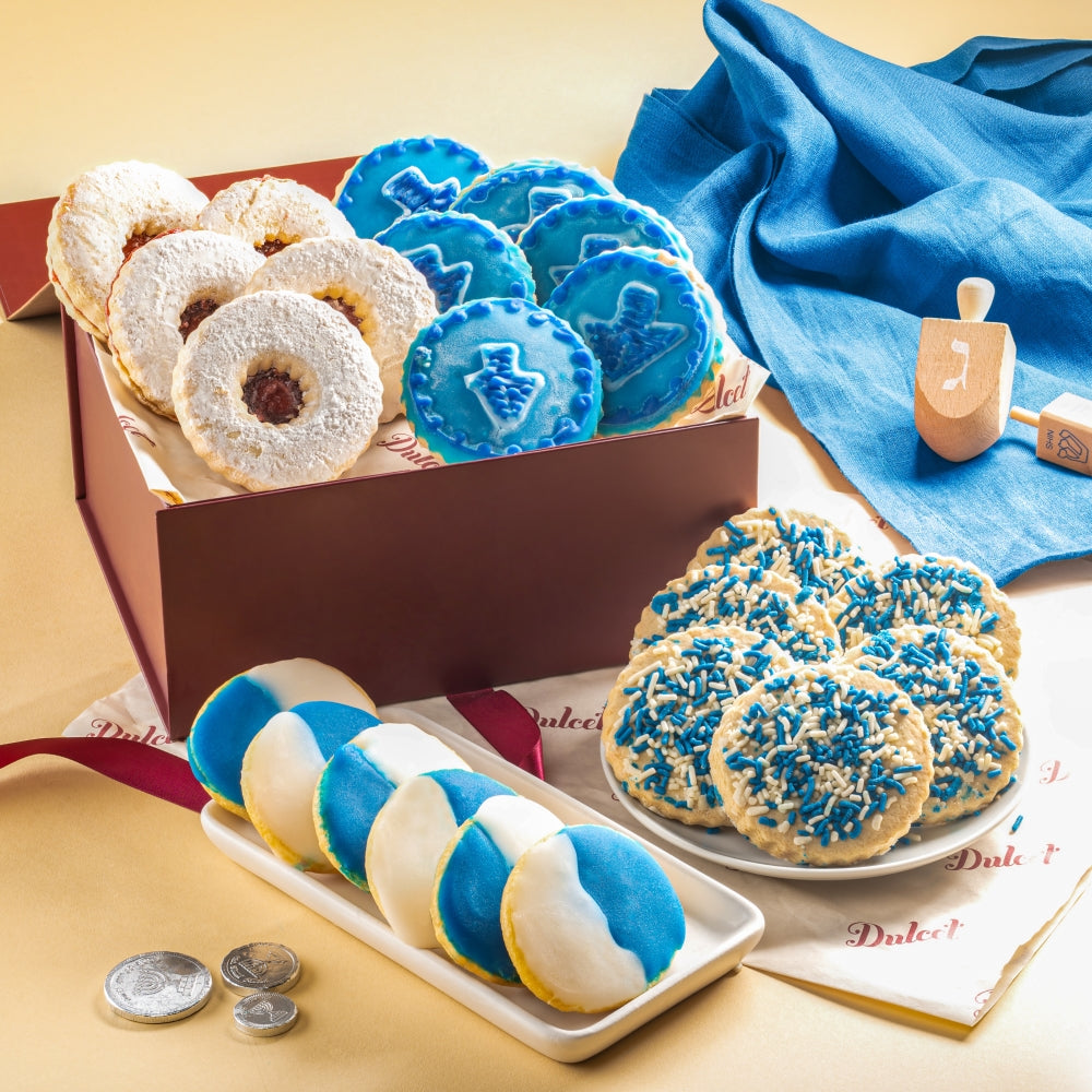 Happy Hanukkah Cookie Assortment - Dulcet Gift Baskets